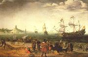 Adam Willaerts The painting Coastal Landscape with Ships by the Dutch painter Adam Willaerts oil painting artist
